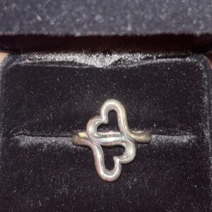 James Avery Retired Silver Double Heart Knot Ring - Size 9